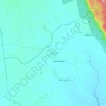 Lahanda地形图、海拔、地势