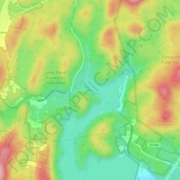 Hewitt地形图、海拔、地势