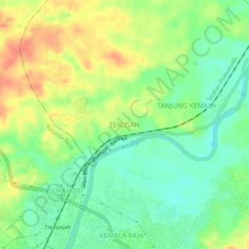 TERUSAN地形图、海拔、地势