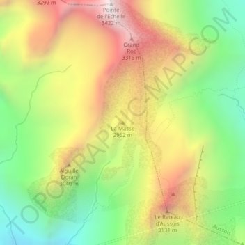 La Masse地形图、海拔、地势