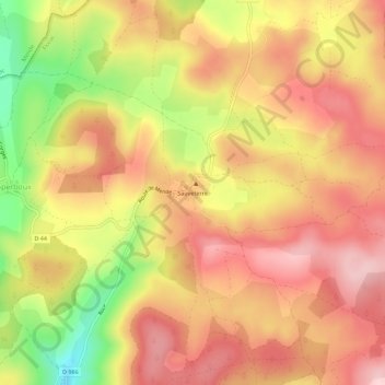 Sauveterre地形图、海拔、地势