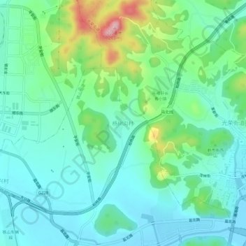 杨树沟村地形图、海拔、地势