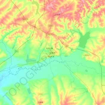 北安市地形图、海拔、地势