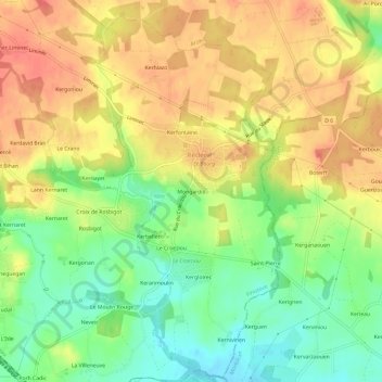 Mongardis地形图、海拔、地势