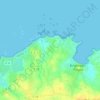 Kervenven地形图、海拔、地势