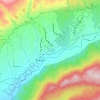 Sanef地形图、海拔、地势