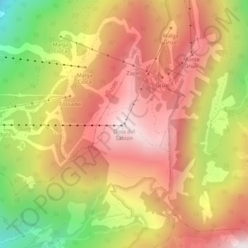 Doss del Sabion地形图、海拔、地势