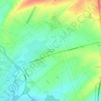 La Cour aux Changeurs地形图、海拔、地势