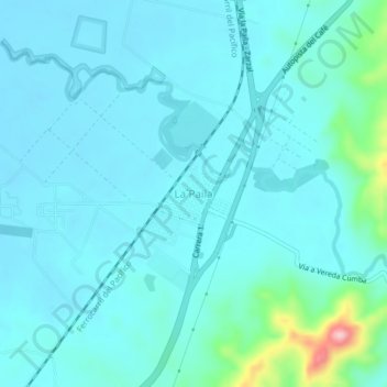 La Paila地形图、海拔、地势