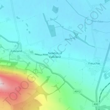 Newton of Falkland地形图、海拔、地势
