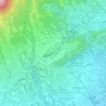 Quattro Strade地形图、海拔、地势