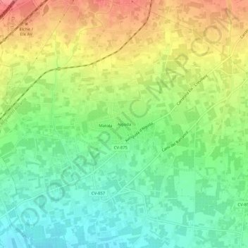 Algoda地形图、海拔、地势