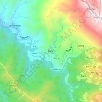 Bucan地形图、海拔、地势