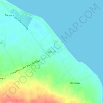 Bobon地形图、海拔、地势