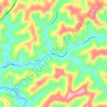 Leburn地形图、海拔、地势