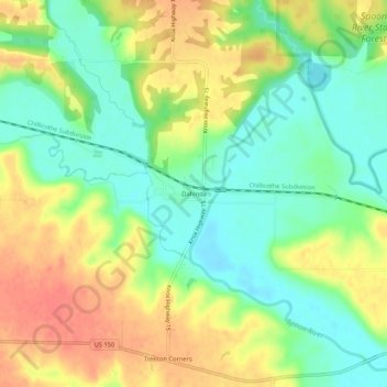 Dahinda地形图、海拔、地势