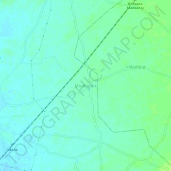 Modhupur地形图、海拔、地势