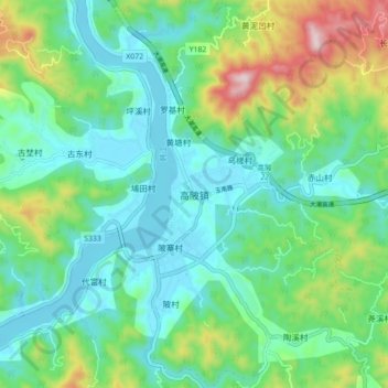 高陂镇地形图、海拔、地势