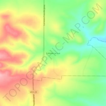 Colonia La Luz地形图、海拔、地势