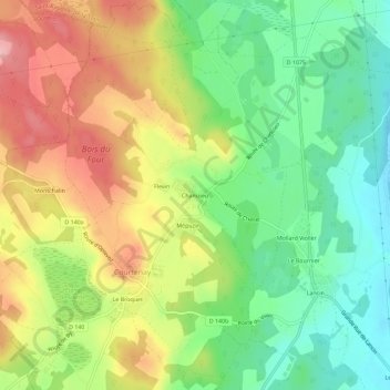 Chanizieu地形图、海拔、地势