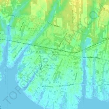 Speonk地形图、海拔、地势