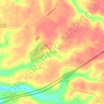 Brownsboro地形图、海拔、地势