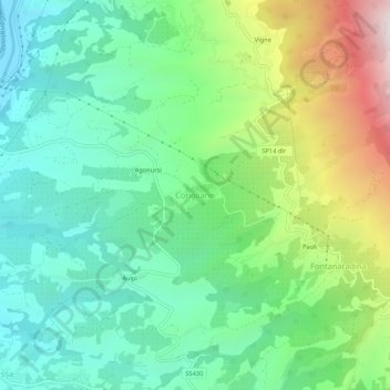 Corigliano地形图、海拔、地势