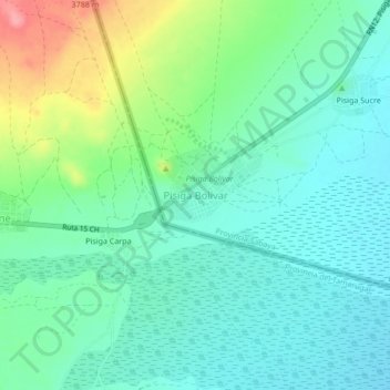 Pisiga Bolívar地形图、海拔、地势