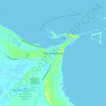 Marsh Harbour地形图、海拔、地势