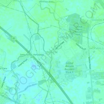 Dela Paz地形图、海拔、地势