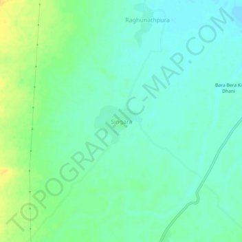 Singara地形图、海拔、地势