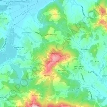 Breitenegg地形图、海拔、地势