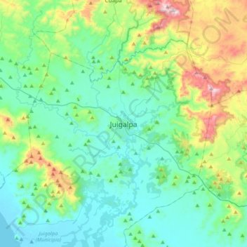 Juigalpa地形图、海拔、地势