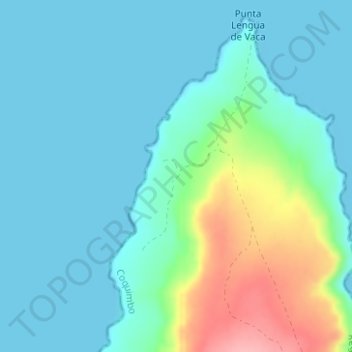 Lengua de Vaca地形图、海拔、地势