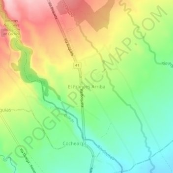 El Frances Arriba地形图、海拔、地势