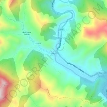 Valdoré地形图、海拔、地势