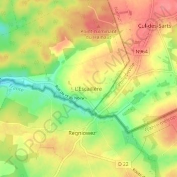 L'Escaillère地形图、海拔、地势