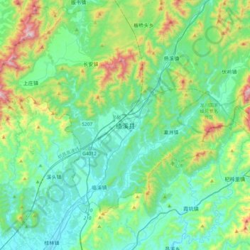 绩溪县地形图、海拔、地势