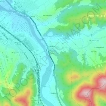 Pessino地形图、海拔、地势