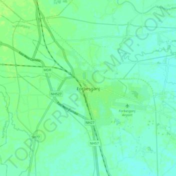 Forbesganj地形图、海拔、地势