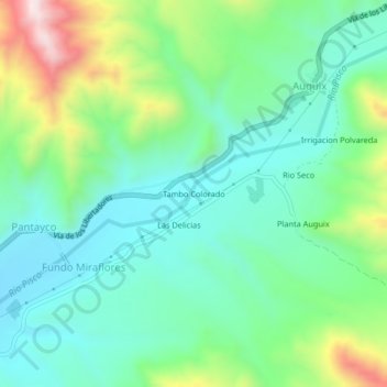 Tambo Colorado地形图、海拔、地势