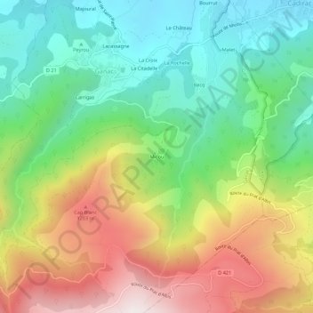 Micou地形图、海拔、地势