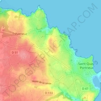 Kertugal地形图、海拔、地势
