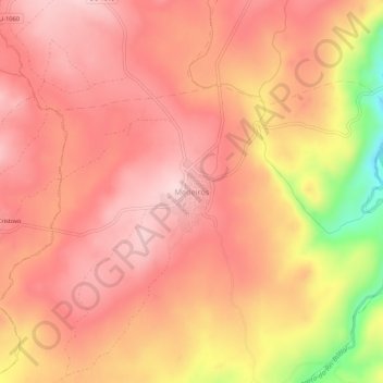 Medeiros地形图、海拔、地势