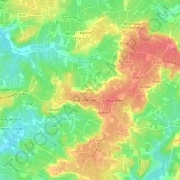 Listrac地形图、海拔、地势