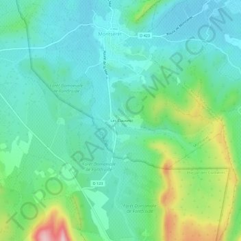 Les Clauses地形图、海拔、地势
