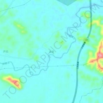 高荣地形图、海拔、地势