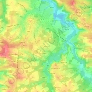 Nauterot地形图、海拔、地势