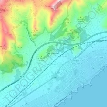 Montemolino地形图、海拔、地势