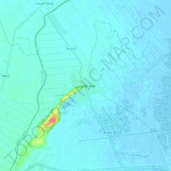 Kalâat el-Andalous地形图、海拔、地势